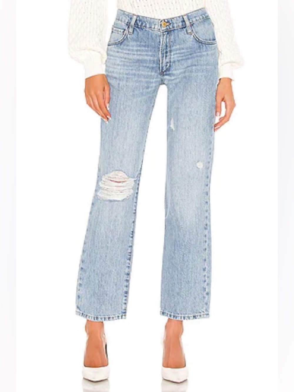 Mid Rise Straight Leg
Distressed Jean in Light
Indigo
TRIARCHY